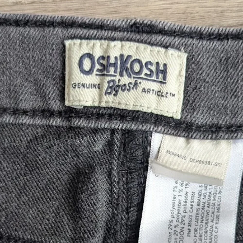 OshKosh B'gosh Girls Gray Denim Skirt with Tie Waist - Size 7